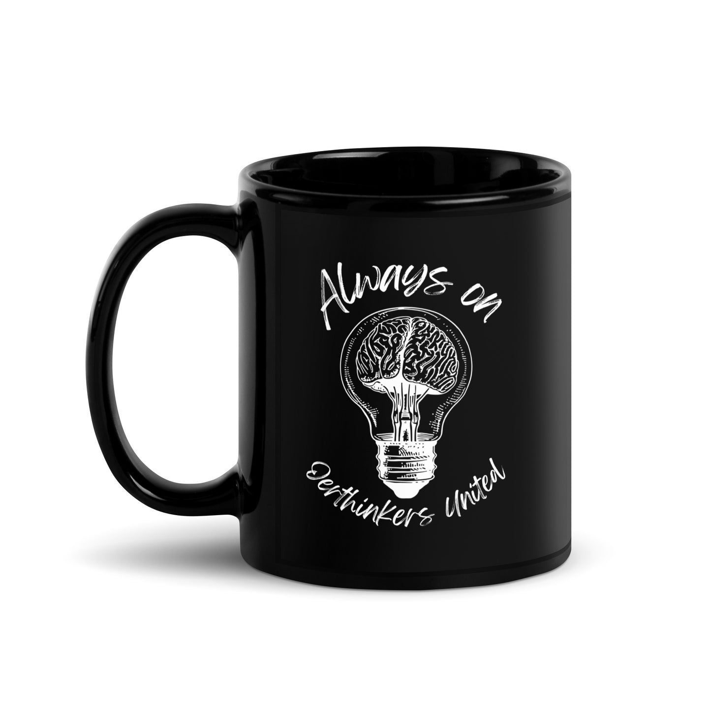 Overthinker Black Glossy Mug