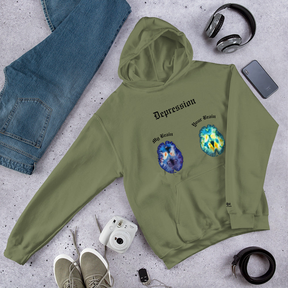 Not Invisible Depression Brain Unisex Hoodie