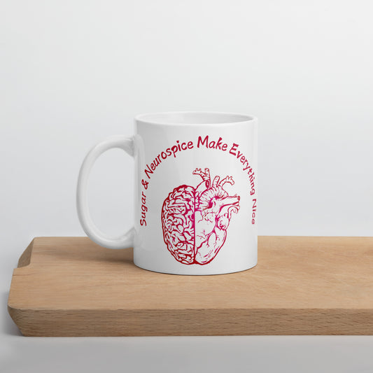 Sugar & Neurospice White glossy mug