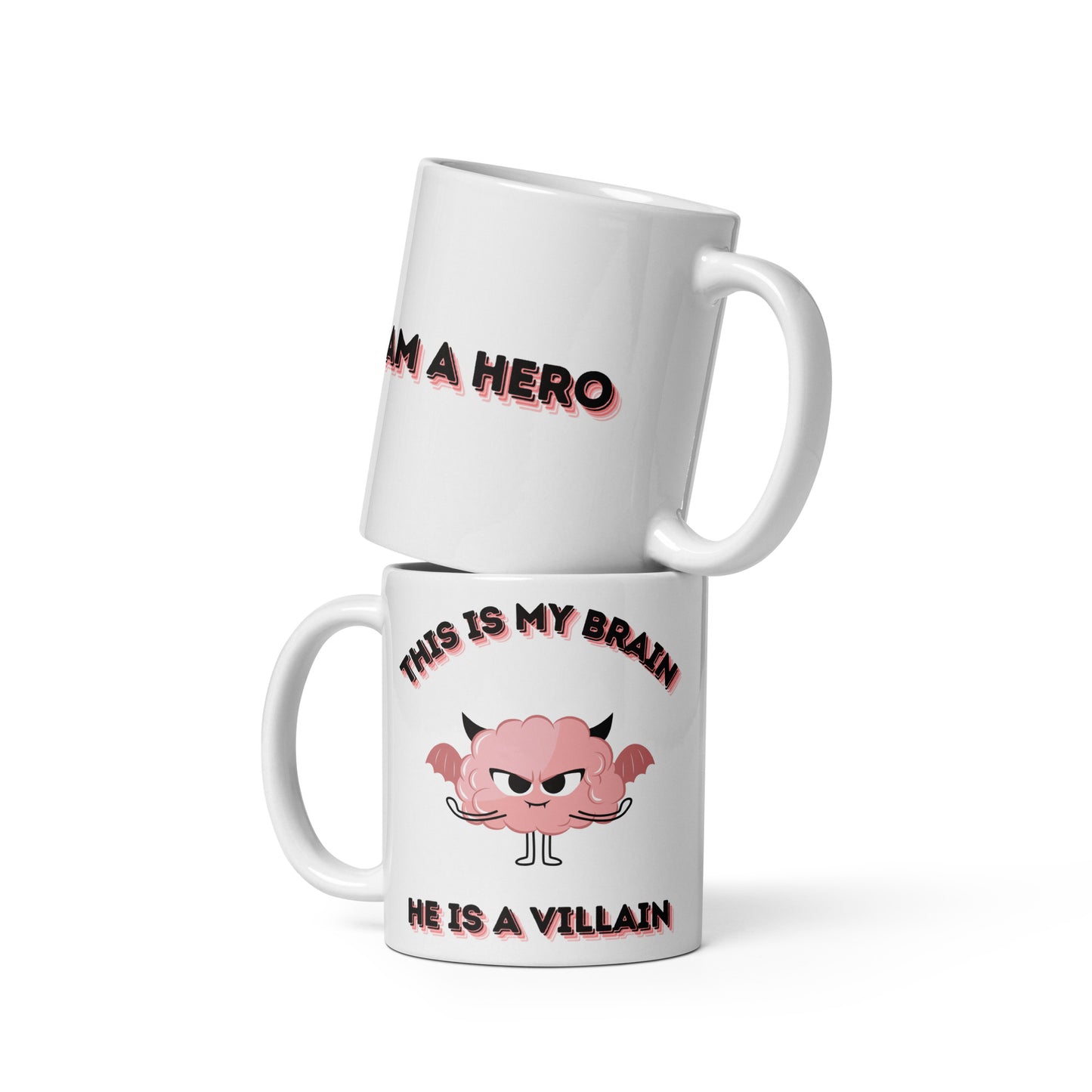 Hero White glossy mug