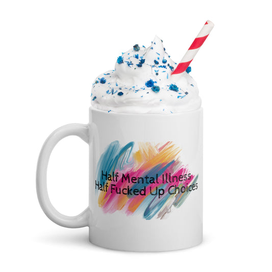 Half & Half White glossy mug